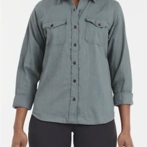 Filson Scout XXL Gray Blue/Green Button-up Shirt Lightweight Flannel